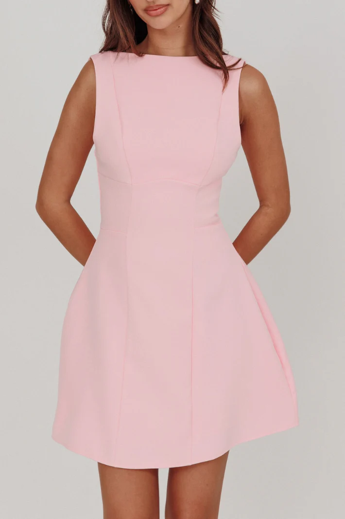 open lace back dress Opal Mini Dress - Pink