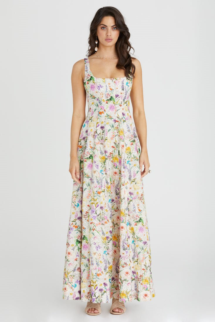 chinese dress ladies Claudette Dress - Multi Floral