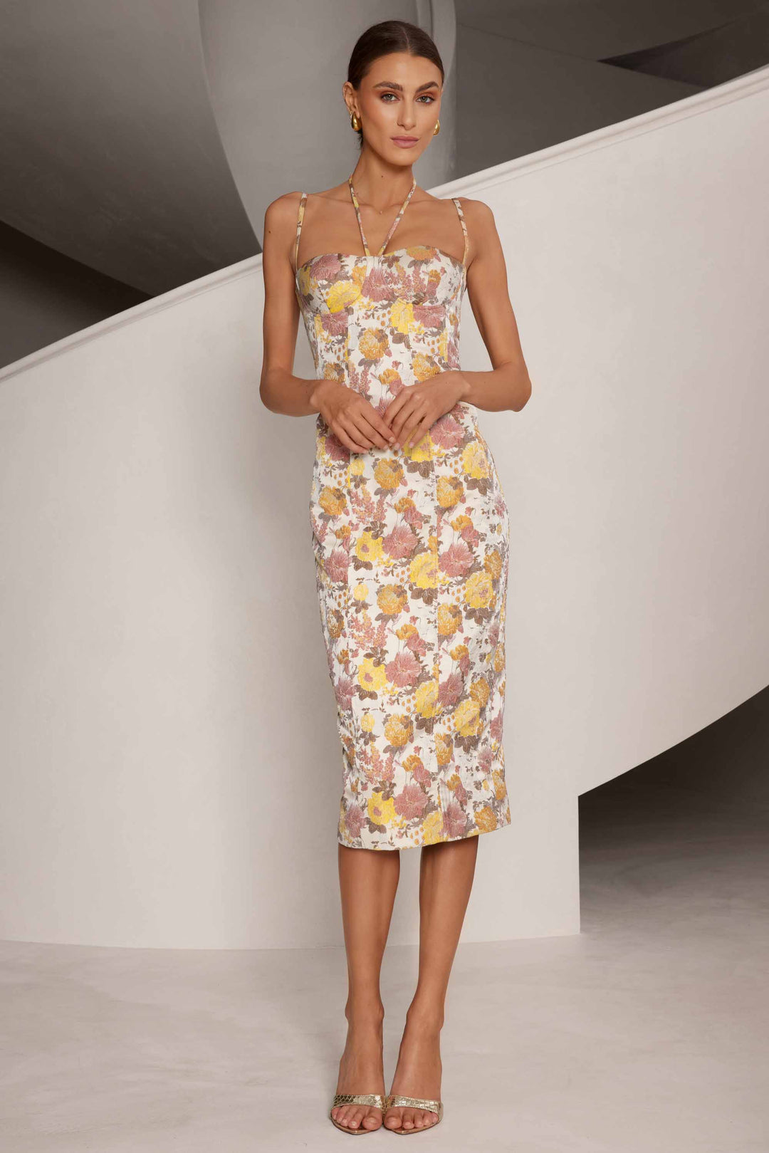 katheryn floral midi dress Katherine Midi Dress Kay Unger