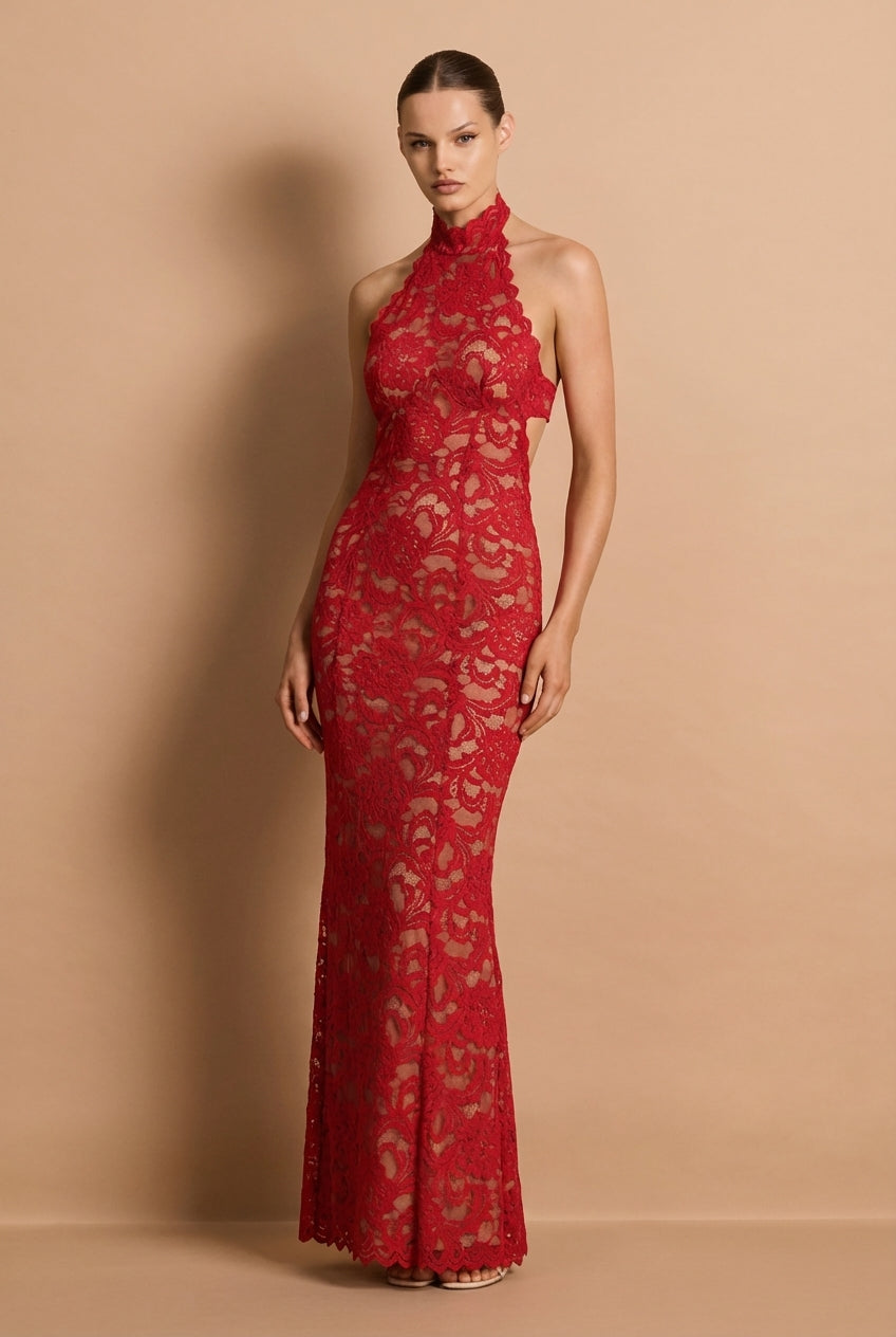 Nookie Delphine Lace Halter Gown