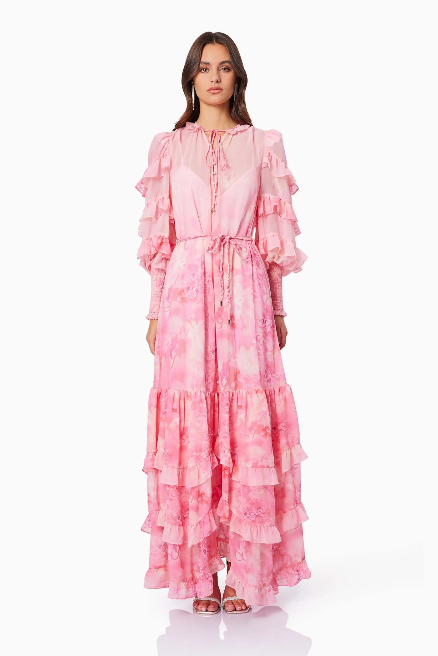ivy maxi dress Ivy Printed Maxi Dress in PINK M / PINK