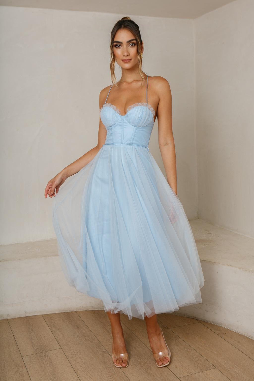Belle Midi Dress - Blue Belle Midi Dress - Blue