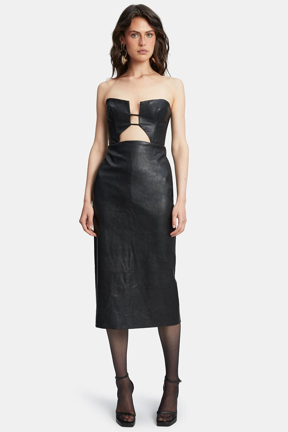 Nefeli Vegan Leather Dress - Black Nefeli Vegan Leather Dress - Black