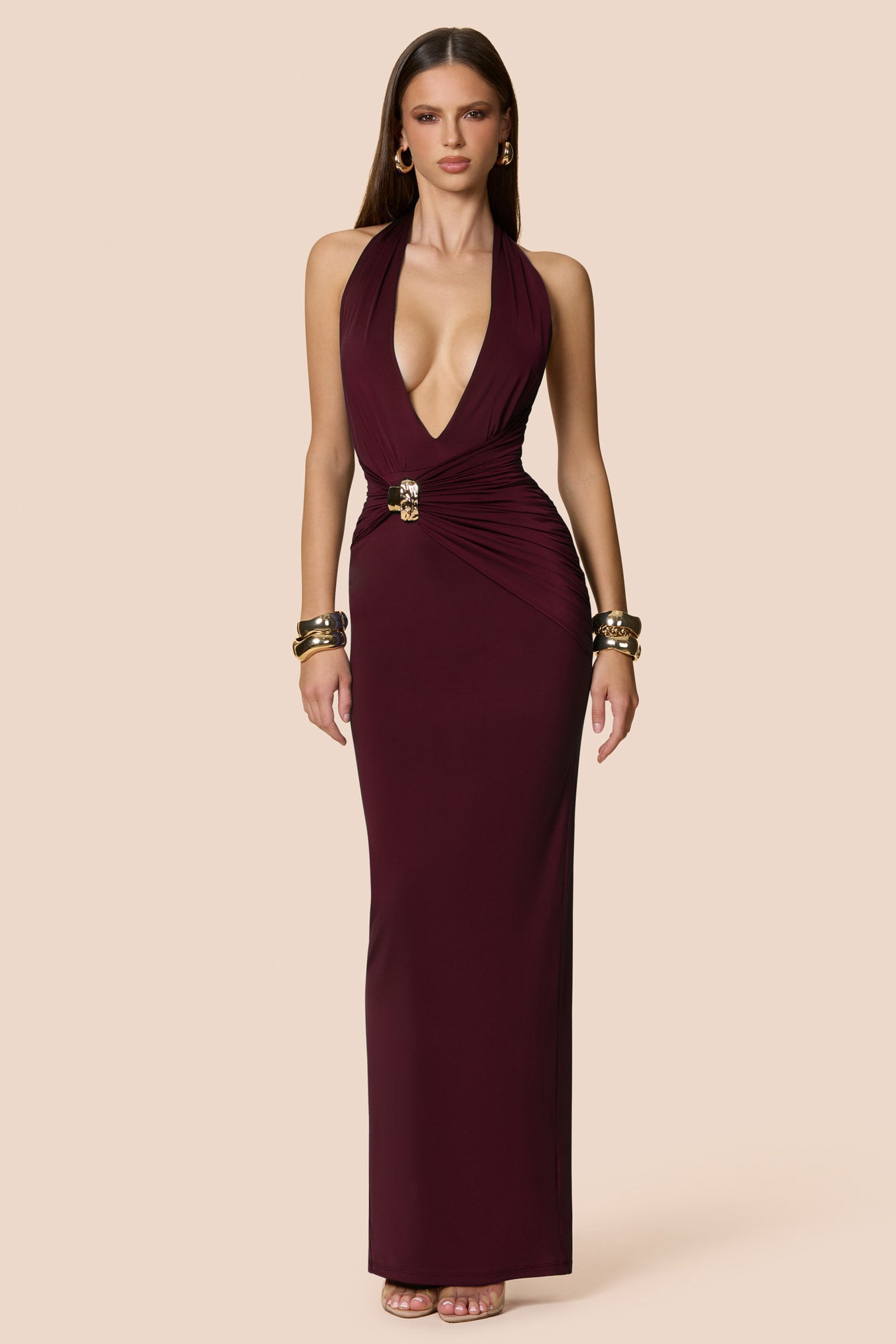Portia Halter Maxi Wine / M