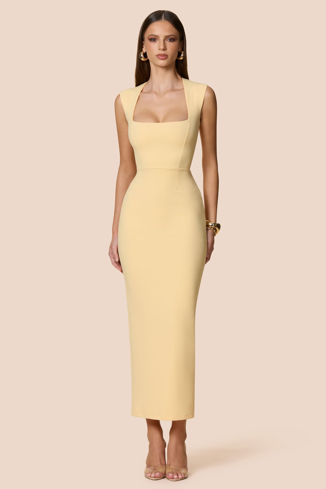 knee length dresses for ladies Nookie Savannah Midi Dress - Butter