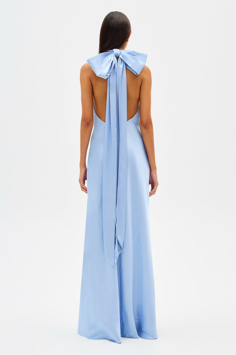 Evianna Satin Maxi Dress - Baby Blue Evianna Satin Maxi Dress - Baby Blue