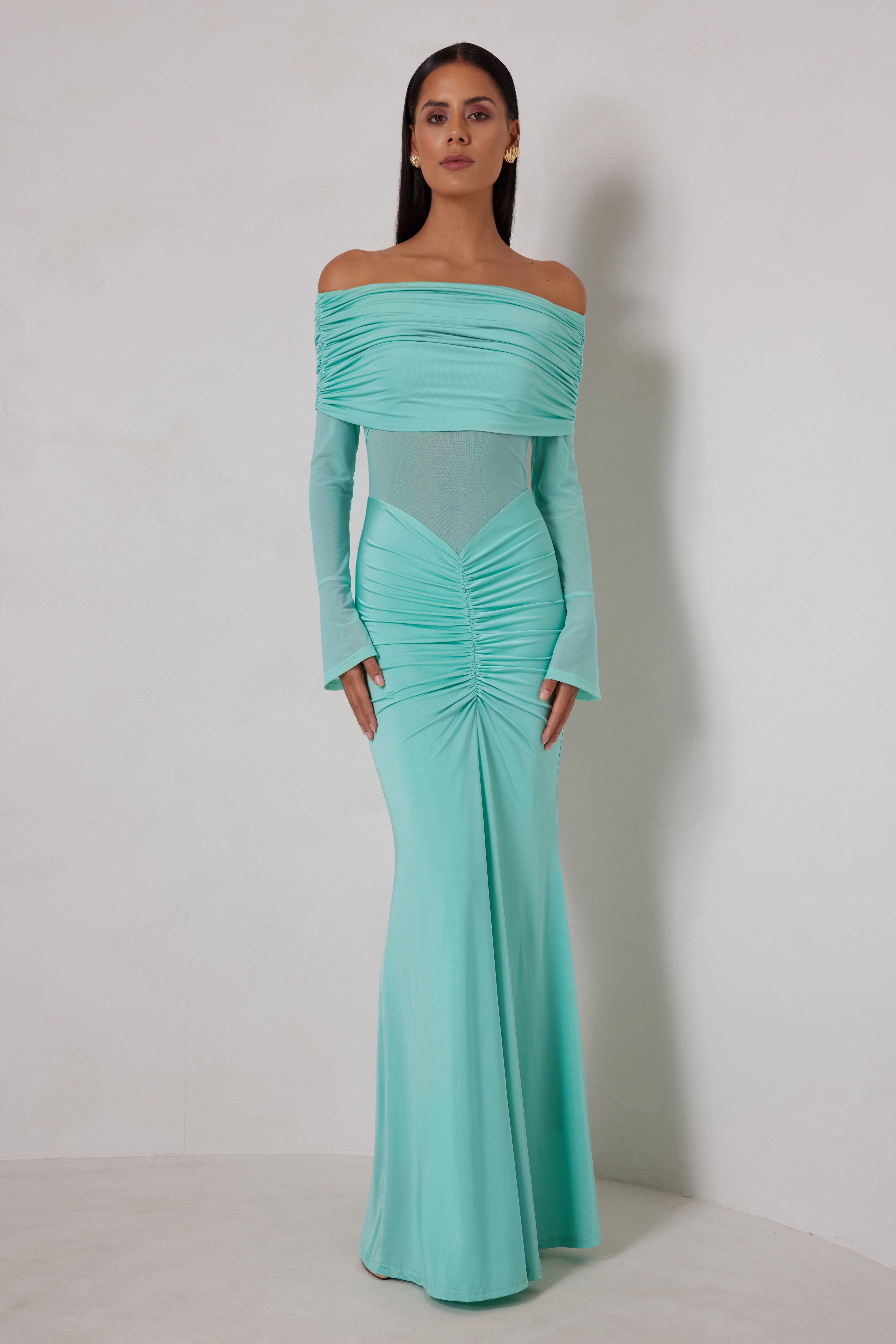 paige long sleeve dress Elle Zeitoune Paige Dress - Turquoise