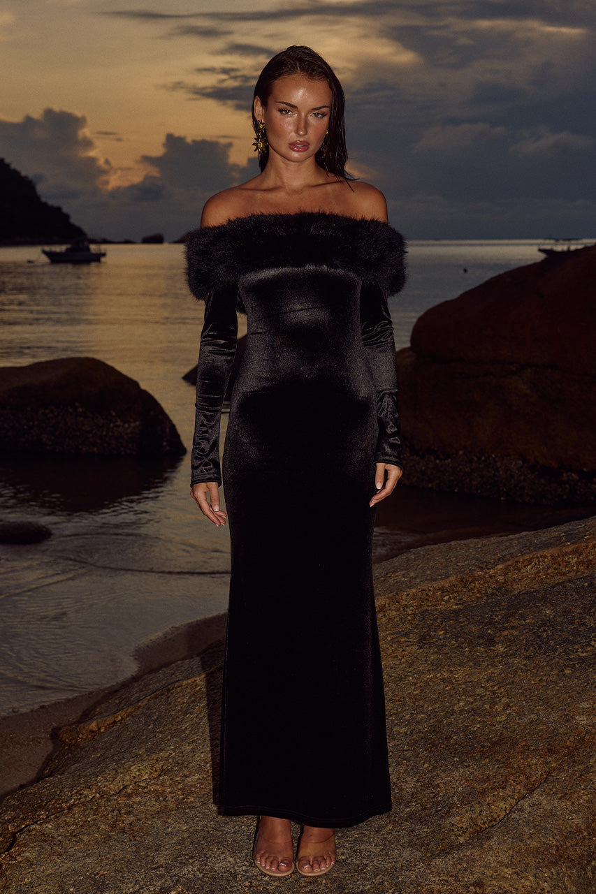 Siani Maxi Dress - Black | JAUS