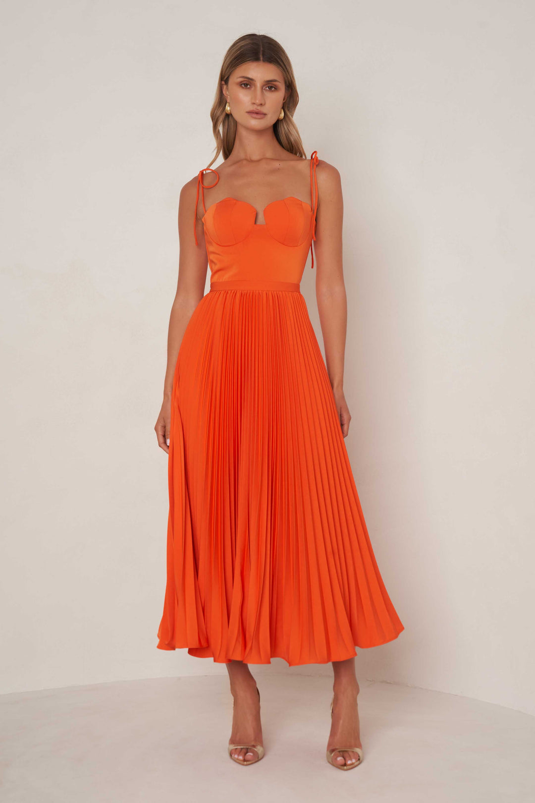 open lace back dress Elle Zeitoune Whitney Dress - Tangerine