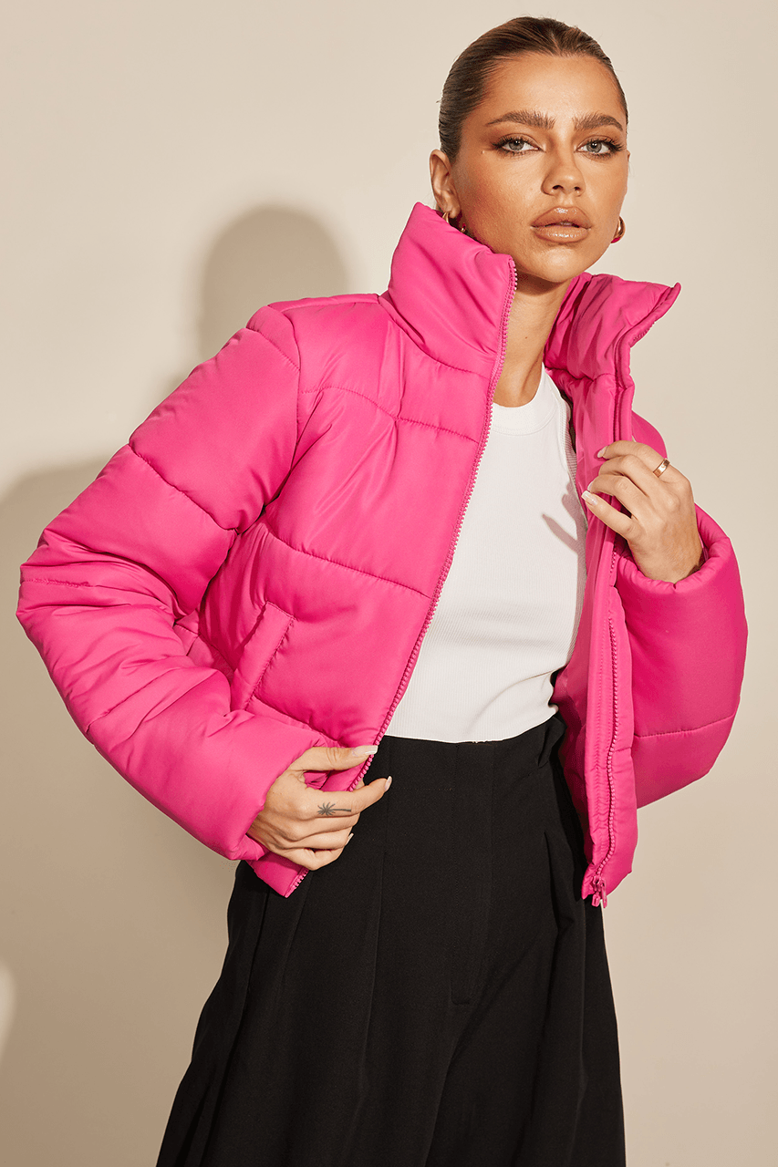 Amora Puffer Jacket - Pink | JAUS