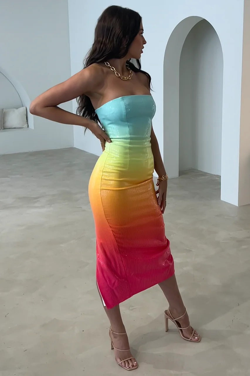 Malibu Midi Dress - Multi | JAUS