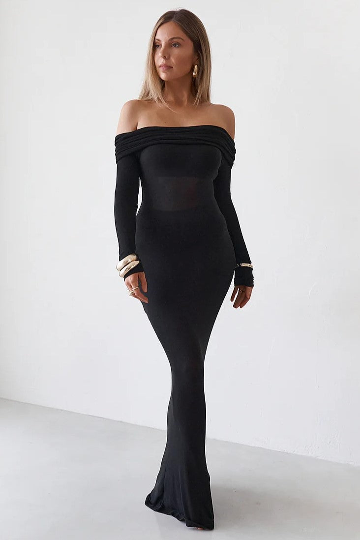 Sheer Maxi Dress - Black XLARGE / Black Sheer Maxi Dress - Black XLARGE / Black