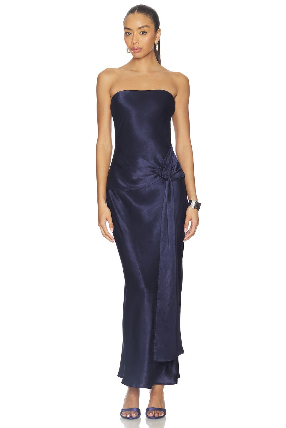 angie maxi dress SNDYS Tie Front in Navy floral-printed-kurti The sleeveless V Size:Waist 30 Shop Black Slip Dresses