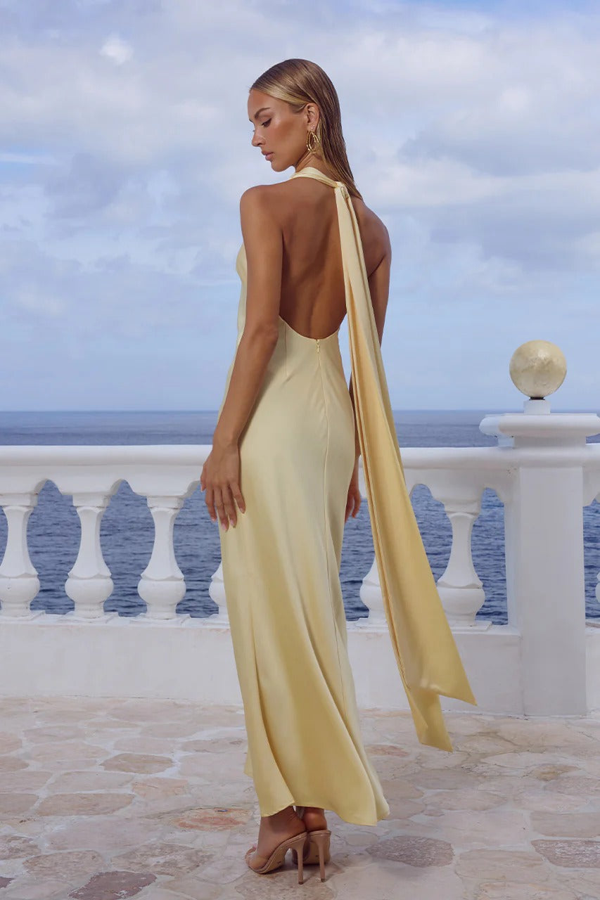 arabelle maxi dress Runaway The Label Arabelle Maxi Dress - Buttermilk