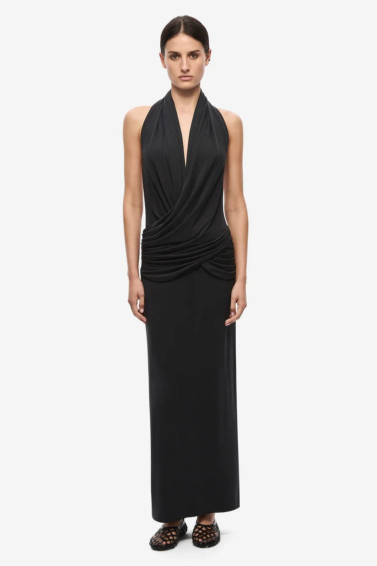 misha halter dress MISHA Jennifer maxi Ivory Halter Maxi Dress by MISHA