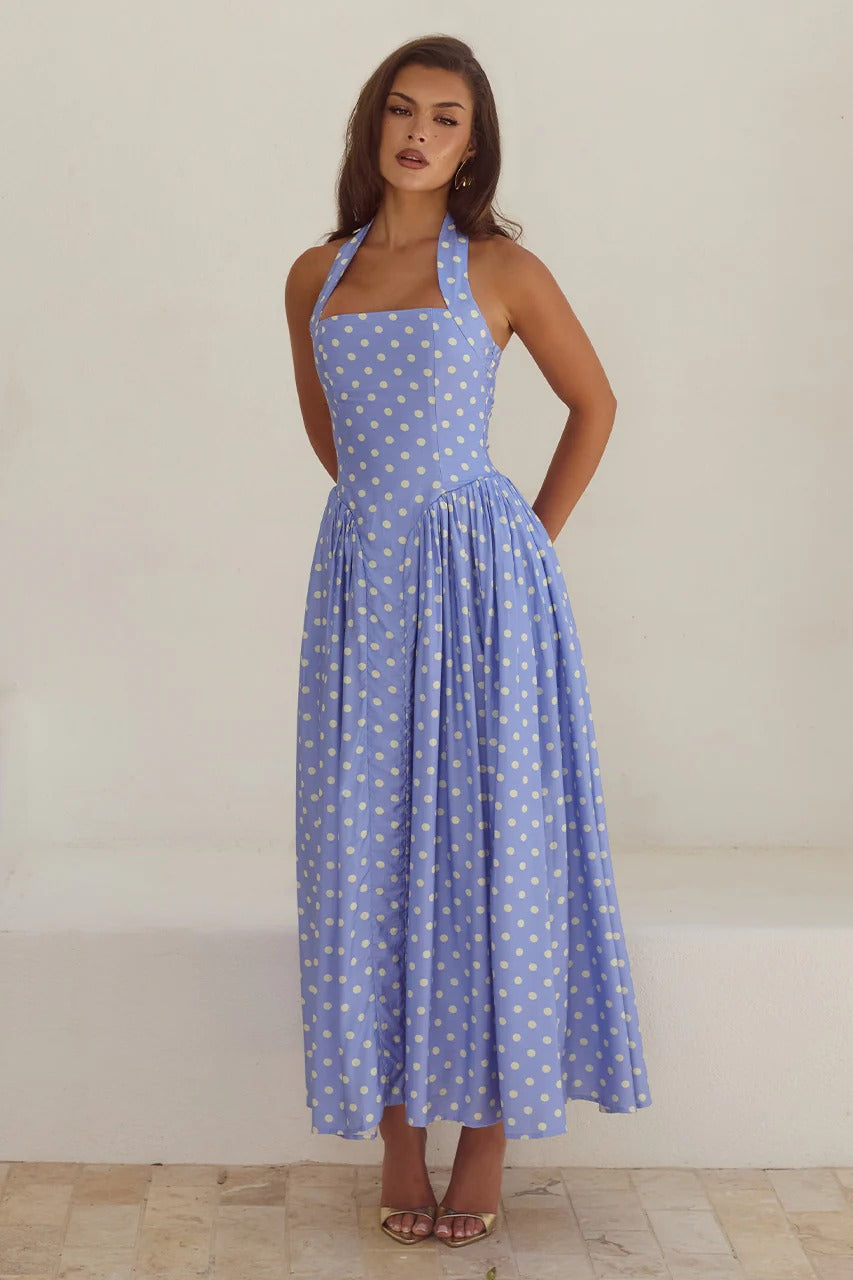 blue and purple polka dot dress Purple Polka Dot One Piece Swimsuit