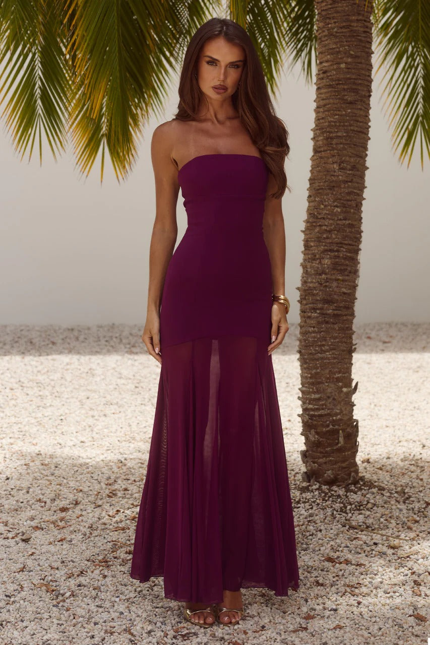 REMI STRAPLESS MAXI DRESS - PLUM - M REMI STRAPLESS MAXI DRESS - PLUM - M