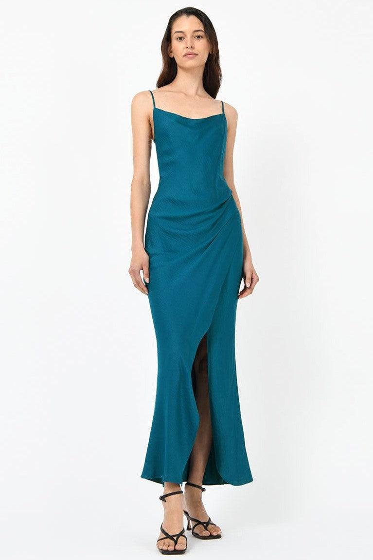 Isabella Low Back Dress Teal JAUS