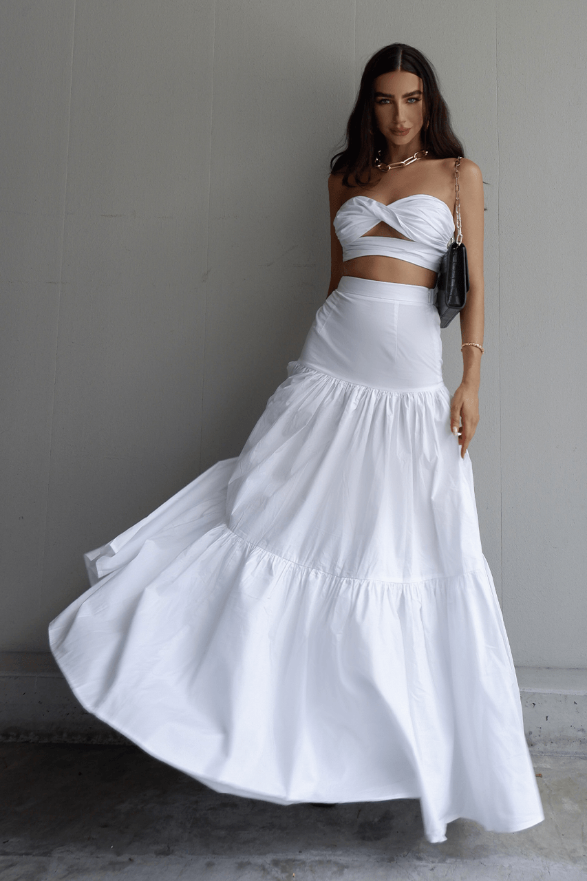 White maxi skirt wedding hotsell