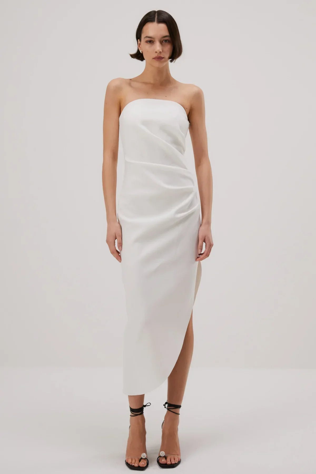 audrina midi dress Misha AUDRINA BONDED CREPE MIDI DRESS