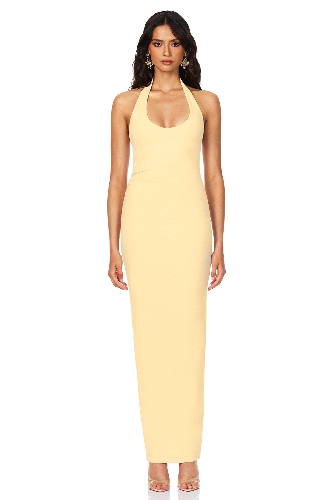 Nookie Natalia Halter Maxi Dress in Lemon