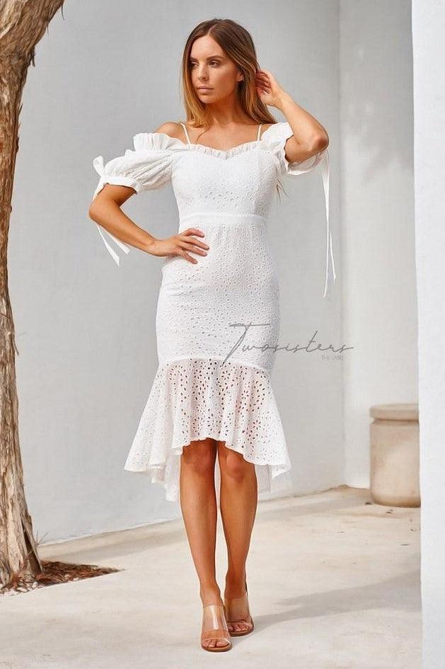 Two Sisters Parker Dress - White