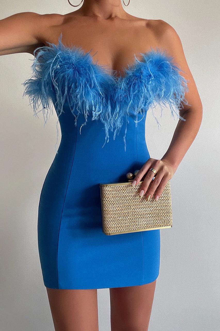Ubarmhjertig forholdet Stræde Valentino Mini Dress - Blue | JAUS
