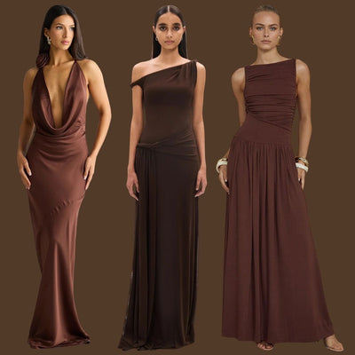 Why Chocolate Brown Dresses Are the Must-Have Color Trend This Season