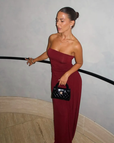 Leah Maxi Dress - Wine - SHOPJAUS - JAUS