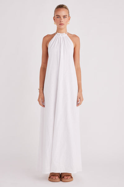 Alysse Halter Maxi Dress - White - SHOPJAUS - JAUS