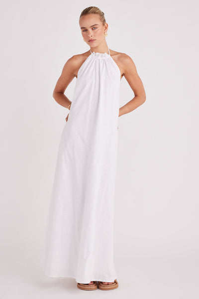 Alysse Halter Maxi Dress - White - SHOPJAUS - JAUS