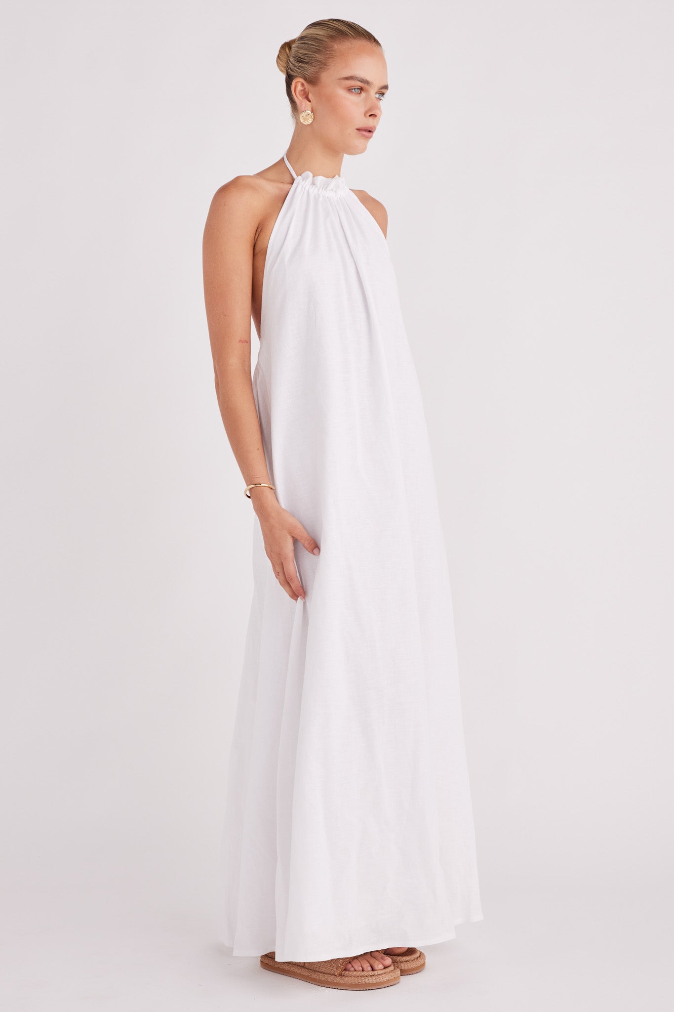 Alysse Halter Maxi Dress - White - SHOPJAUS - JAUS