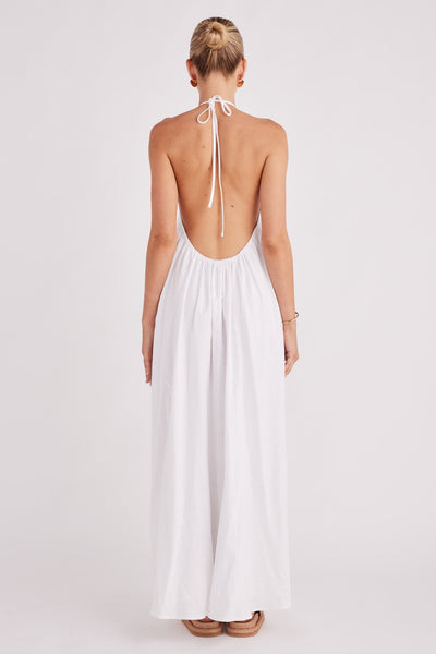 Alysse Halter Maxi Dress - White - SHOPJAUS - JAUS