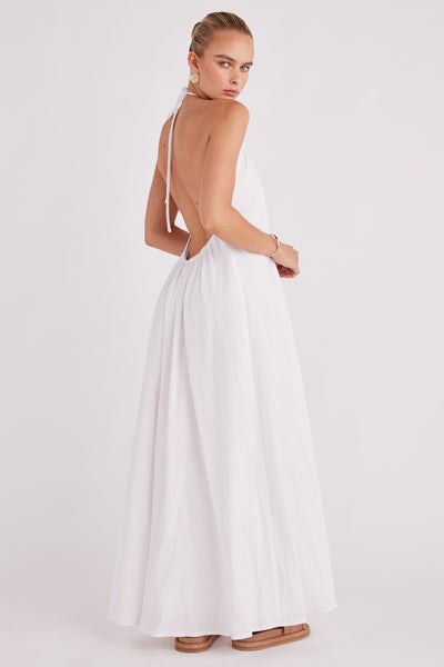 Alysse Halter Maxi Dress - White - SHOPJAUS - JAUS