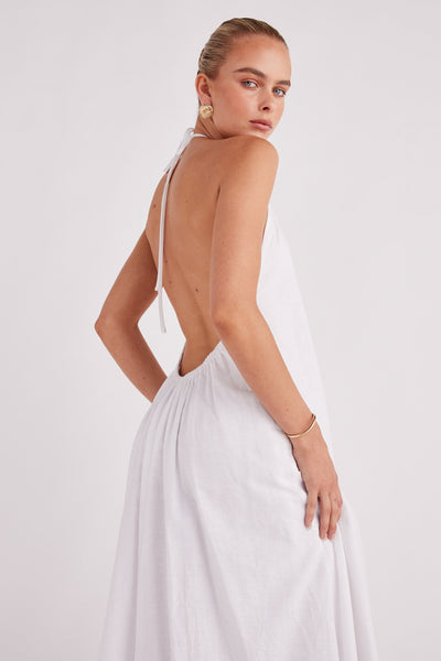 Alysse Halter Maxi Dress - White - SHOPJAUS - JAUS