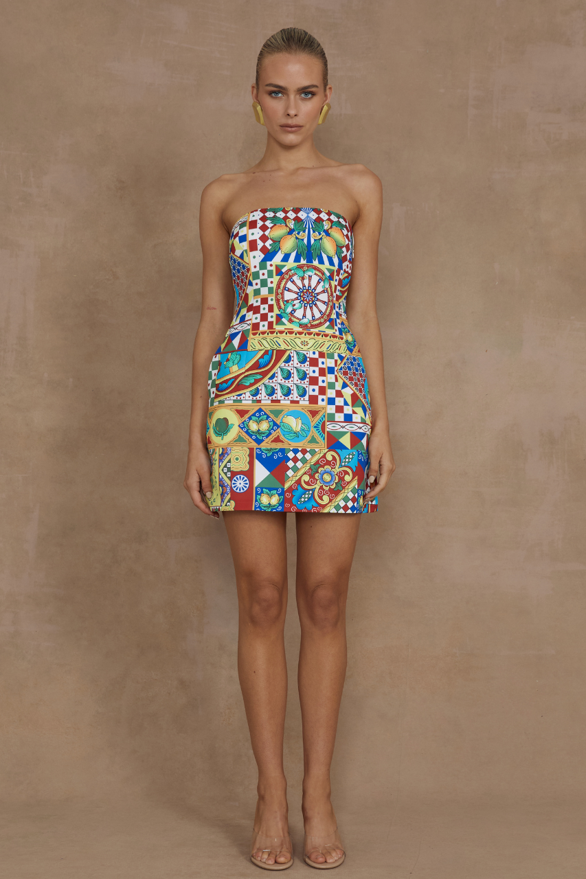 Clementine Mini Dress - Phaedra Print - SHOPJAUS - JAUS