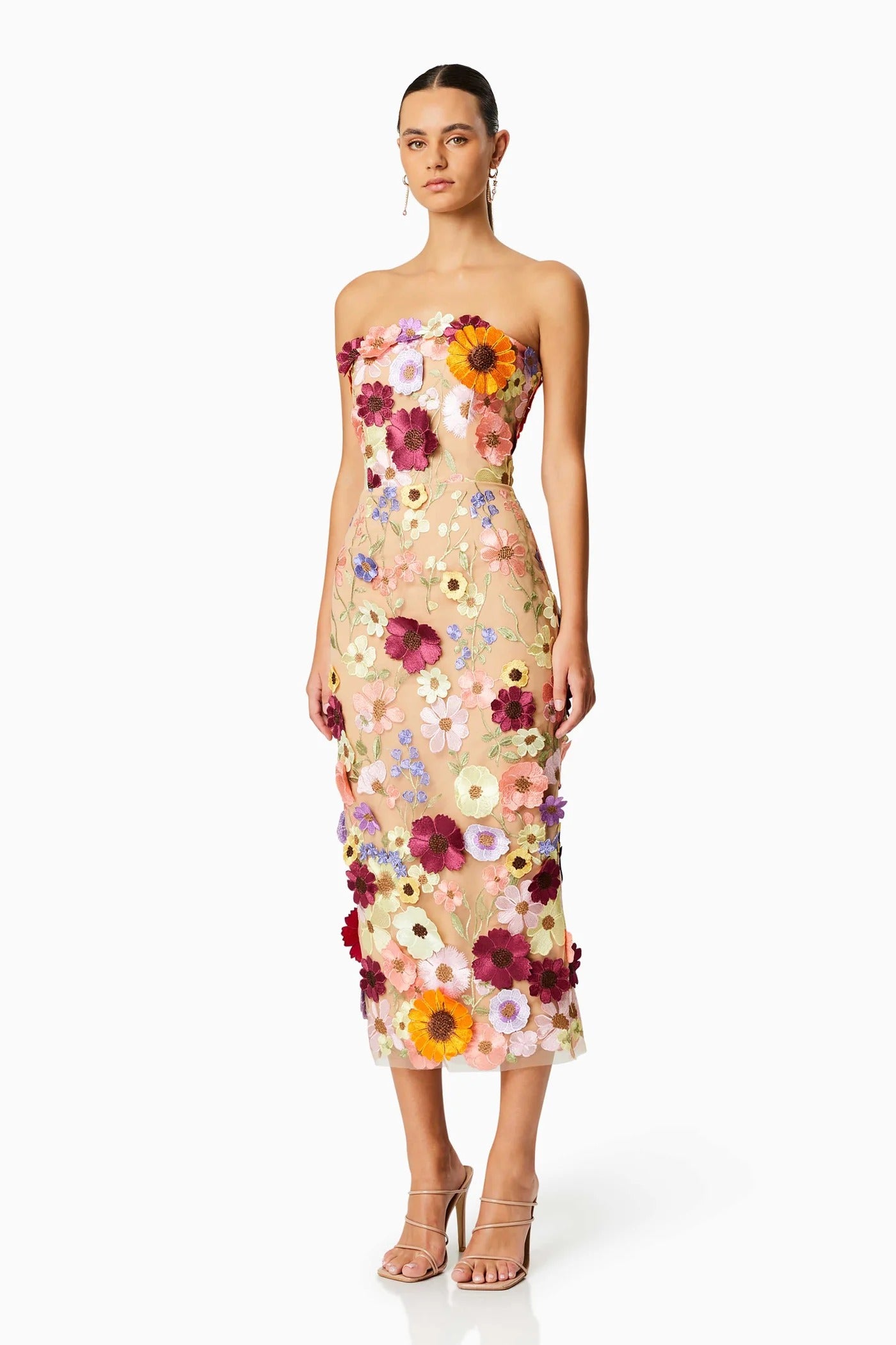 Helena Strapless Midi Dress - Pink - SHOPJAUS - JAUS