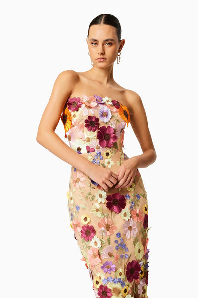 Helena Strapless Midi Dress - Pink - SHOPJAUS - JAUS