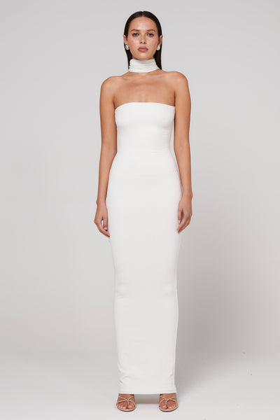 Raine Midi Dress - White - SHOPJAUS - JAUS