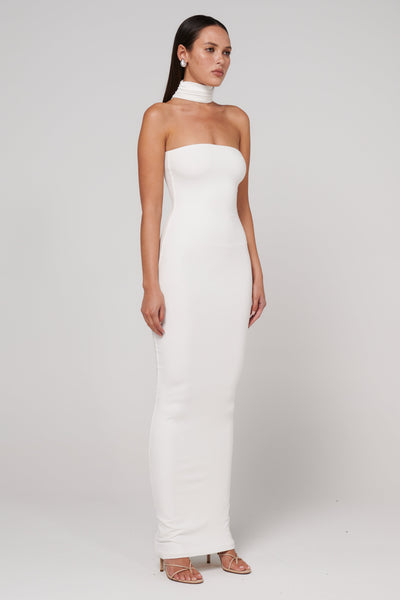 Raine Midi Dress - White - SHOPJAUS - JAUS