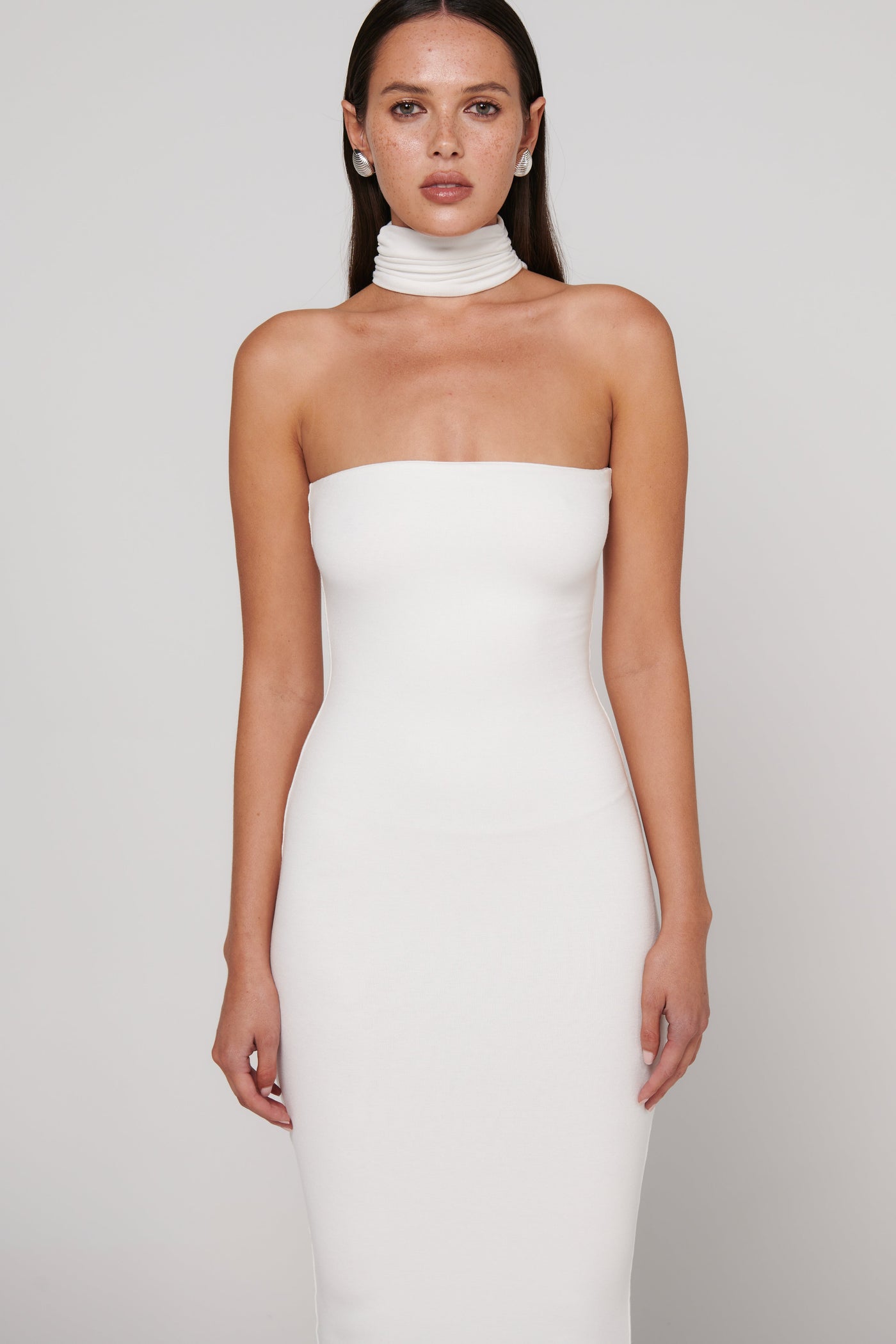 Raine Midi Dress - White - SHOPJAUS - JAUS