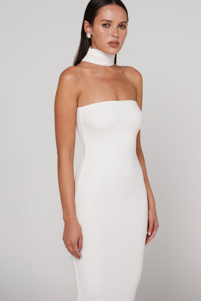 Raine Midi Dress - White - SHOPJAUS - JAUS