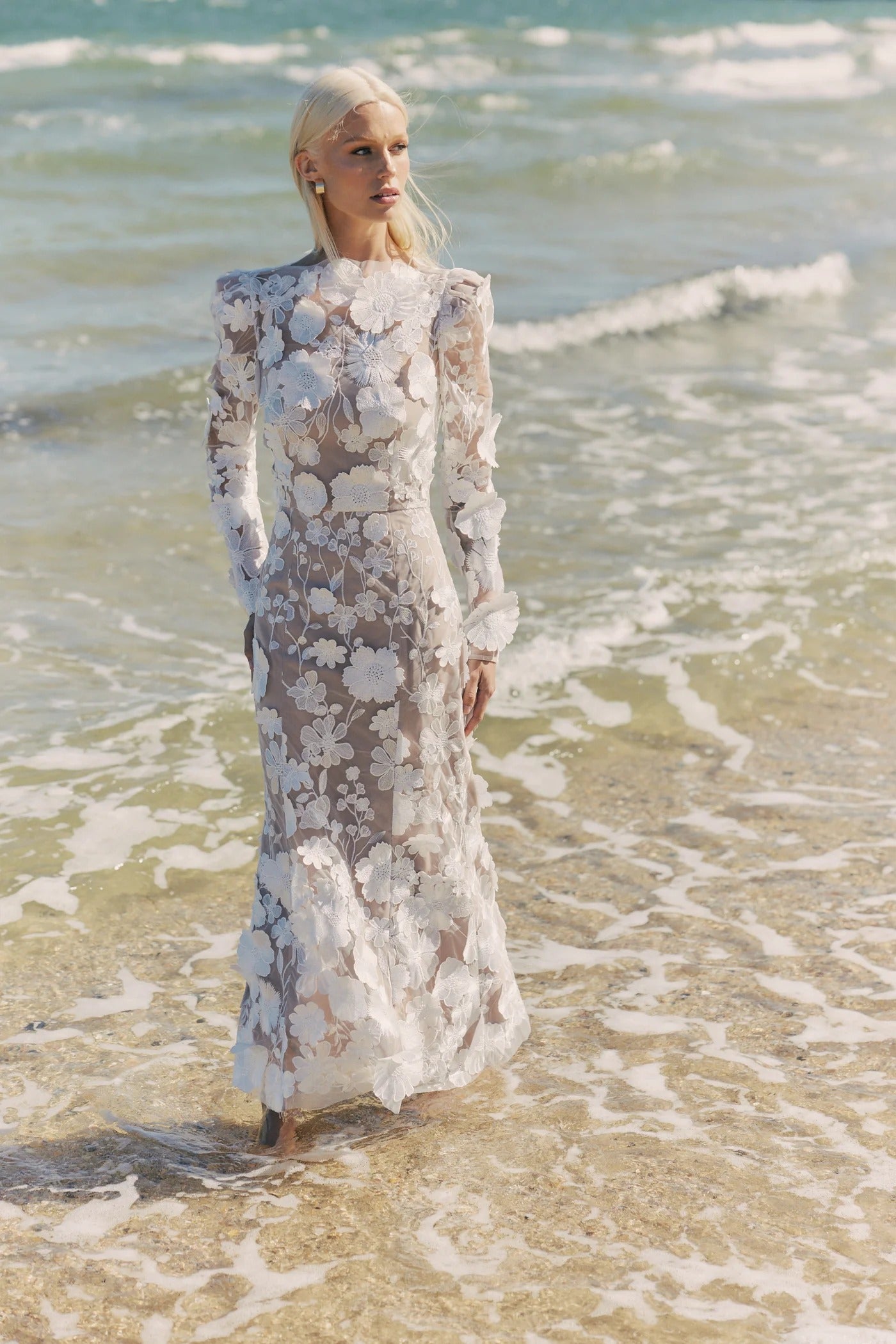 Shannon Floral Midi Dress - White - SHOPJAUS - JAUS