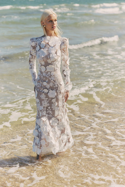 Shannon Floral Midi Dress - White - SHOPJAUS - JAUS