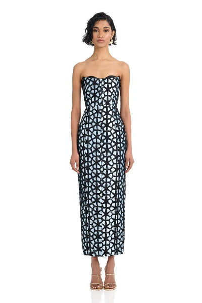 Brunei Gown - Black/Blue - SHOPJAUS - JAUS