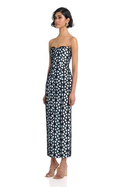 Brunei Gown - Black/Blue - SHOPJAUS - JAUS