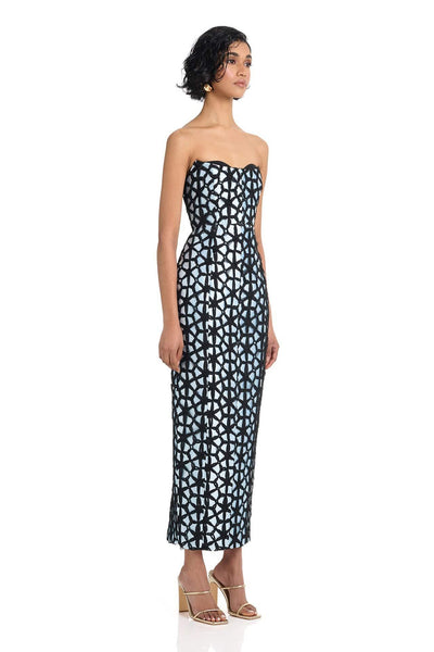 Brunei Gown - Black/Blue - SHOPJAUS - JAUS