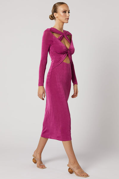 Ithaca Cut Out Dress - Fuchsia - SHOPJAUS - JAUS