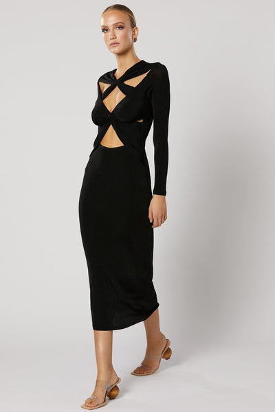 Ithaca Cut Out Dress - Black - SHOPJAUS - JAUS