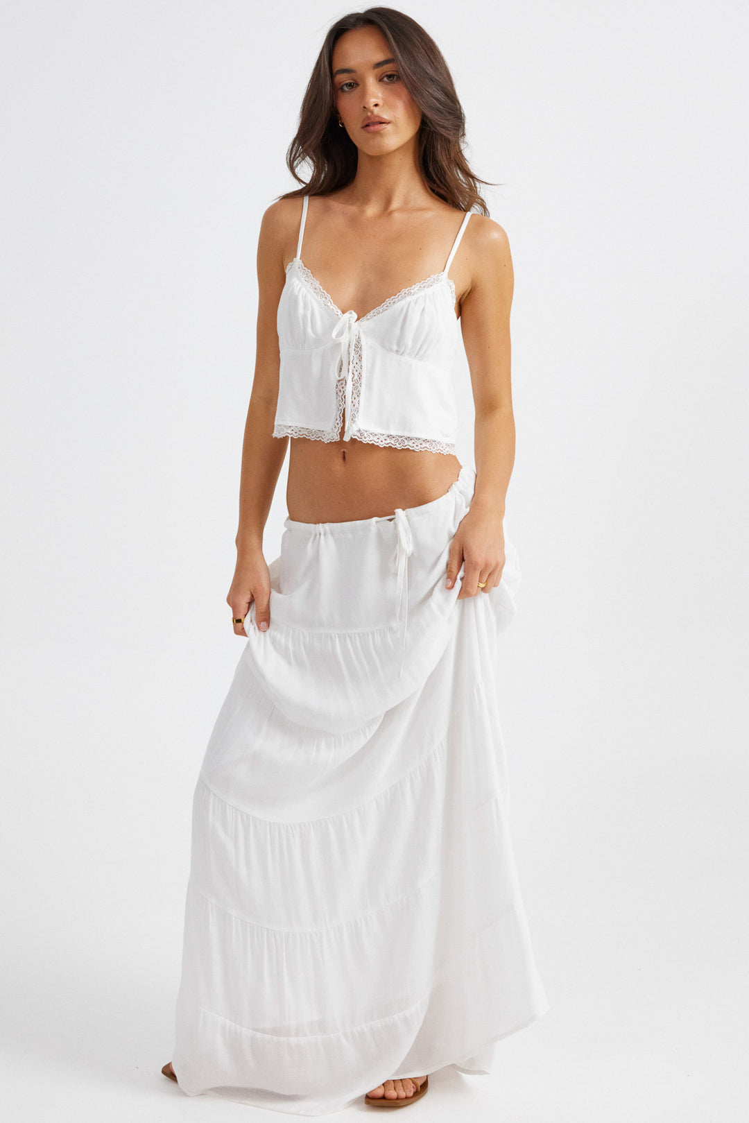 ワンピース PAROSH Women Mid Skirts NIXIE D722515 101 233879 WHITE P.A.R.O.S.H. - Skirt